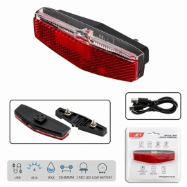 Lumina spate pentru portbagaj Jet USB 50-80 mm - BikeCentral