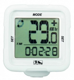 Bike Computer cu silicon, 14 functii - alb - BikeCentral