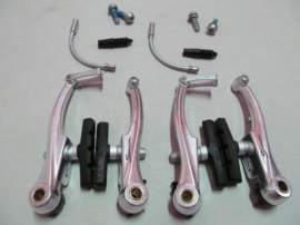 Set V-Break Saccon din aluminiu, cu arc linear - argintiu - BikeCentral