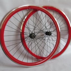 Set roti de 622, cursier, butuc pe filet, in culoarea rosie