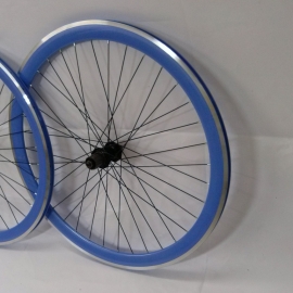 Set roti cursier, butuci casetat, janta albastra - Roti si piesele > Roti bicicleta > Roata 622 cursiera  - BikeCentral