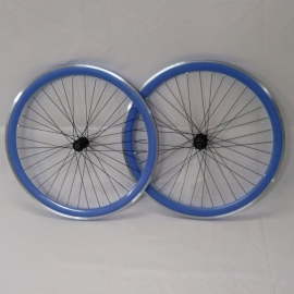 Set roti cursier, butuci casetat, janta albastra - BikeCentral