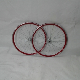 Set de roti de 26 MTB, rosu, pe filet, QR - BikeCentral