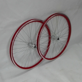 Set de roti de 26 MTB, rosu, pe filet, QR
