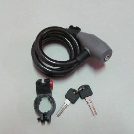 Antifurt spiral cu cap gri, 1m, cu cheie - BikeCentral