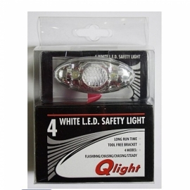 Far fata Qlight cu 4 LED-uri albe, bateriile 2xCR2032, 4 functie