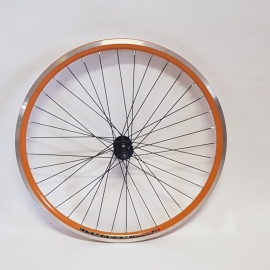Roata spate 26 cu perete dublu, cu butuc filetat, culoarea portocaliu  - BikeCentral