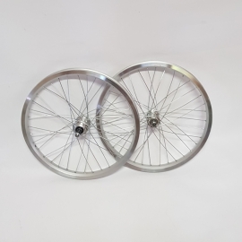 Set roti 20 BMX cu perete duble, argintiu - BikeCentral