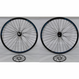 Set de roti 27,5 frana pe disc casetat capsat negru cu discuri - BikeCentral