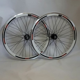 Set roti 622 fixi cu butuc pe rulmenti alb - BikeCentral