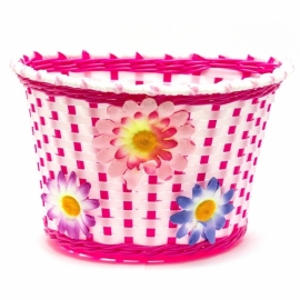 Cos pink de copii cu flori - BikeCentral