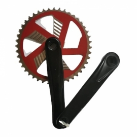 Angrenaj 44T rosu otel - BikeCentral