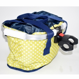 Cos de bicicleta de fata din pinza cu buline - BikeCentral