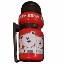 Bidonas cu suport pt copii 330 ml rosu - BikeCentral